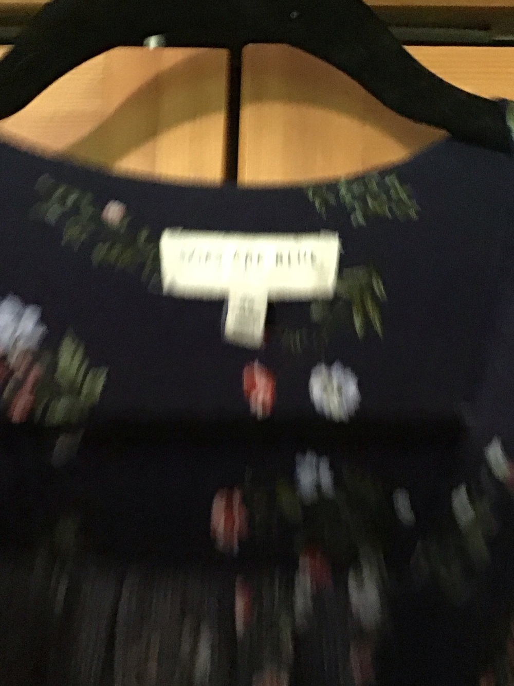 Skies Are Blue Navy Floral Peasant Blouse